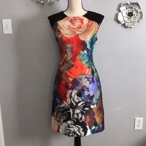Tahari multi colored dress size 6.
